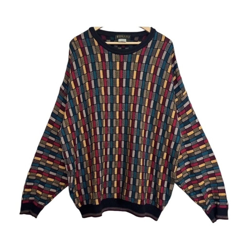 VTG 90s Tosani Coogi/Cosby Style Knit Textured Sweater Hip Hop Mens 2XL Canada